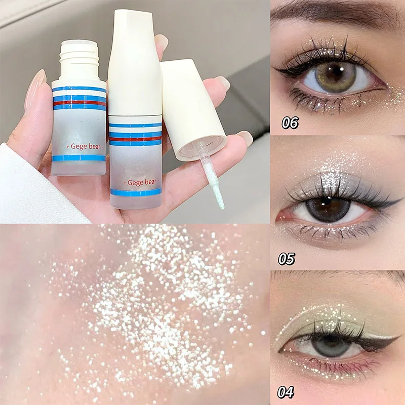 Gege Bear Liquid Eyeshadow - Subtle Shimmer, Teardrop Highlight; Long-Lasting, Intense Sparkle Without Smudging 3