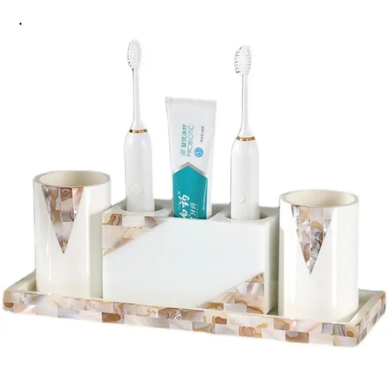 

Nordic Bathroom Toiletry Set Resin Portable Home Tissue Box Cotton Swab Box Toothbrush Holder Mouth Cup Toilet Accessories