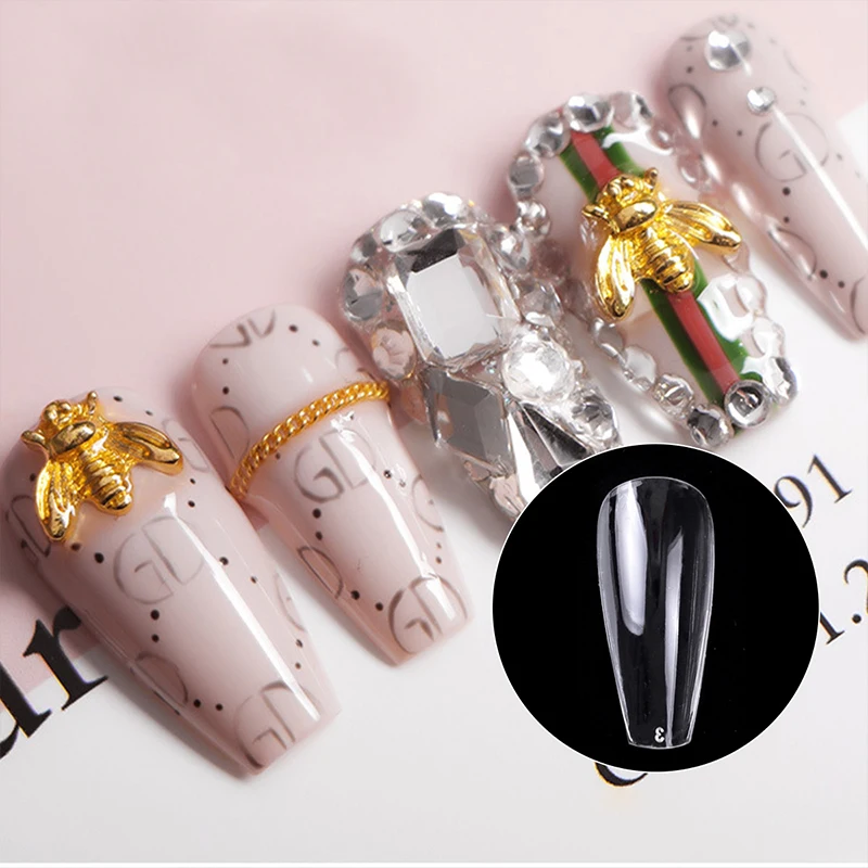 Fake Nails Gel Nails Extension System Full Cover Sculpted Clear Matte Tips Quick Building Manicures Tool 1Bag