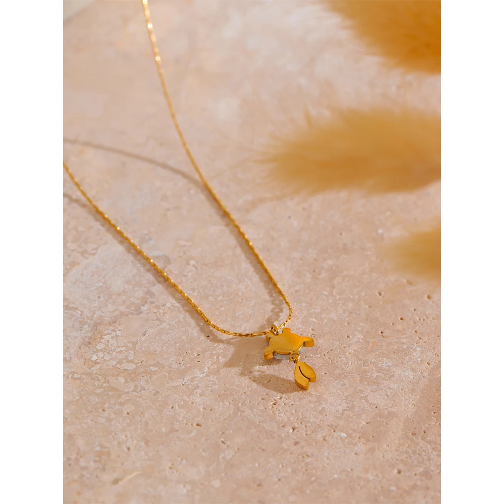 Yhpup Agile Goldfish Drop Necklace Stainless Steel