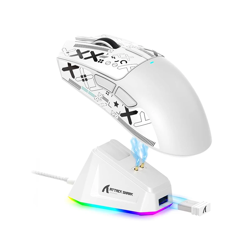 ماوس ألعاب لاسلكي احترافي RGB مع قاعدة شحن