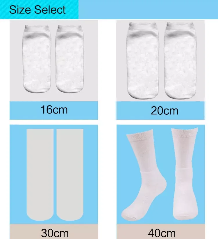 Meias em Branco de Impressão Dupla Face Sublimação para Adolescente e Adulto Meias em Branco para Sublimação 10 Pares de - Imagem 3