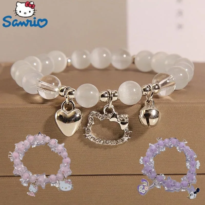 

Sanrio ювелирные изделия ожерелье Аниме Cinnamoroll Hello Kitty жемчуг кирпич инкрустация Браслет Модный в форме сердца Украшение милая девушка подарок