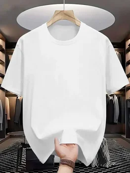 T-shirt da uomo - Magliette girocollo in poliestere morbido e traspirante blu navy e bianche, leggere per l'estate, ideali per l'uso quotidiano e formale