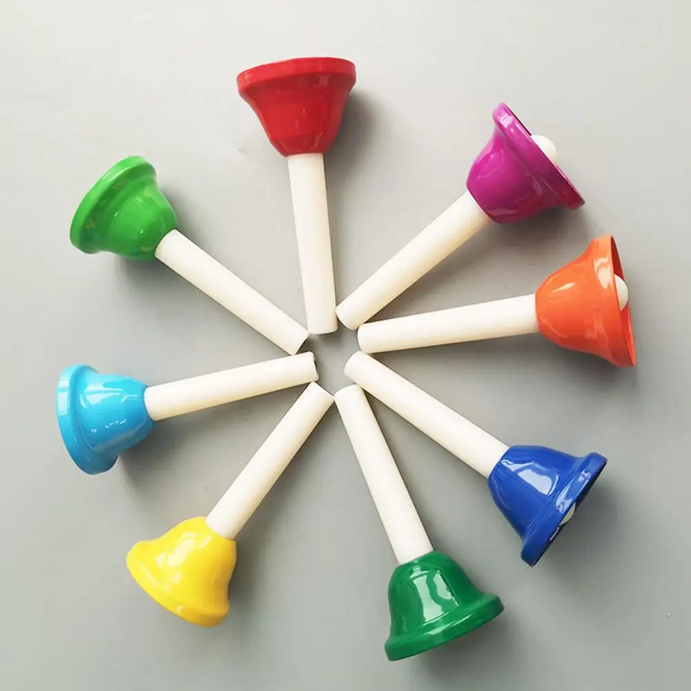 Diatonic Metal Hand Bell 8 Notes Educational And Fun Toy for Children 8pcs