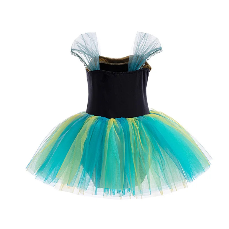 Ballet Dress Girls Dance Costumes Tutu Skirt Little Girls Sweet Princess Anna Costume Kids Ballet Practice Puffy Tulle Tutu Dress