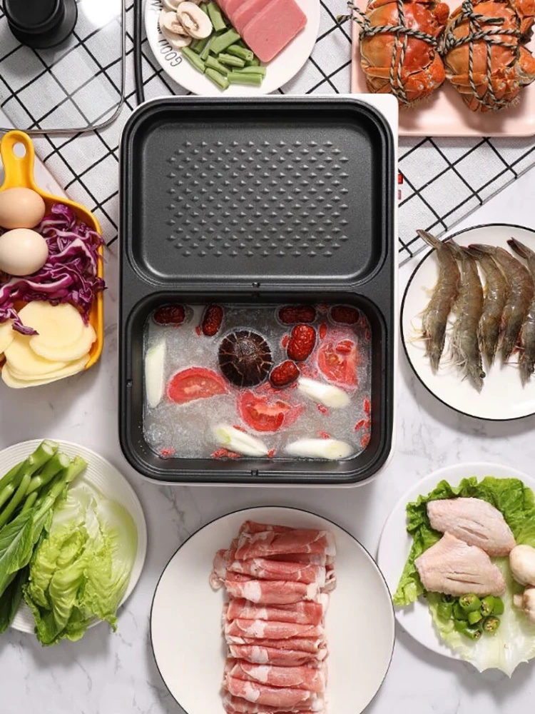 Electric Barbecue Grill Domestic Hot Pot Barbecue Smoke-Free Multi-Functional Cuisine Braising Roasting Hot Pot All-in-One