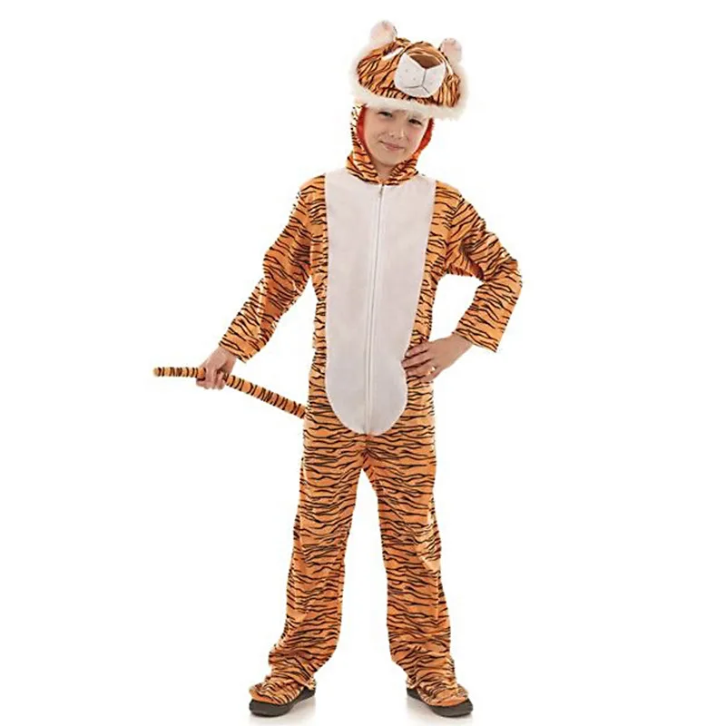 

Umorden 3-12Y Toddler Kids Child Tiger Costume Jumpsuit Hoodie for Boys Girls Animal Themed Party Fancy Dress with Foot Cover