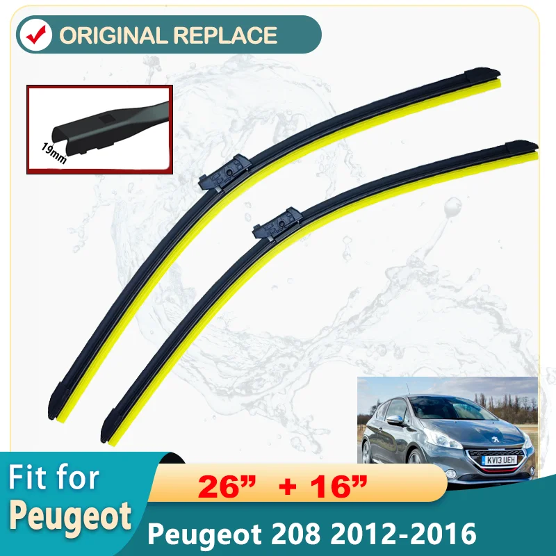 ForPeugeot20820122016CarFrontRearWiperBladesSoftRubberWindscreenWipersAuto