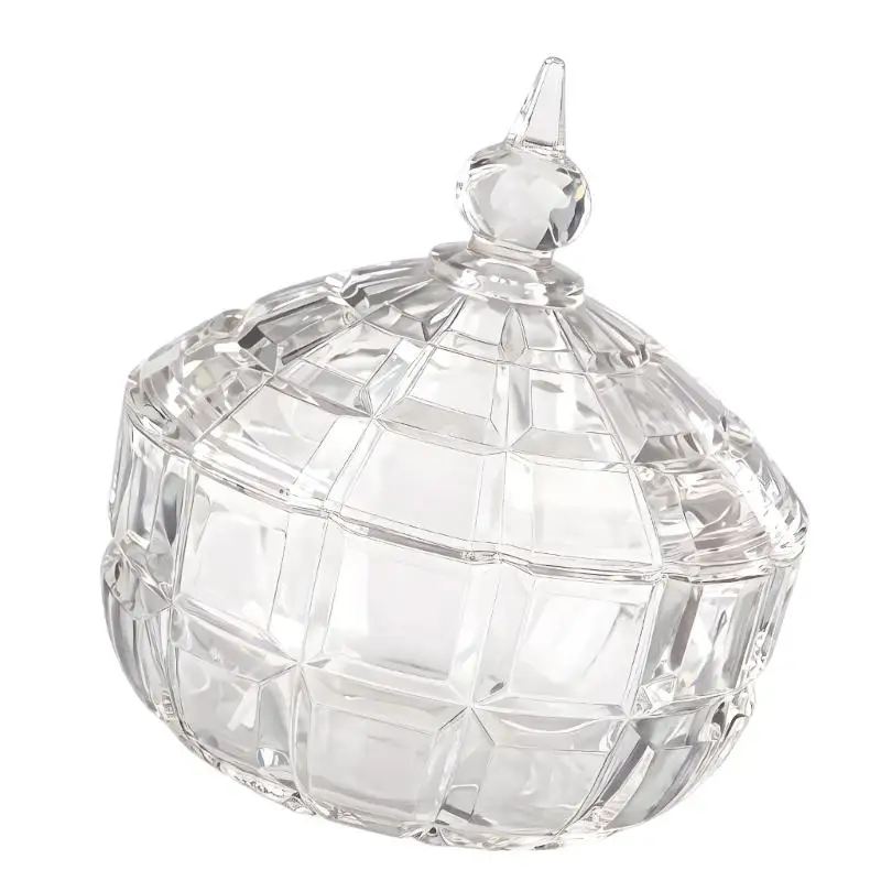 Elegant Decorative Glass Snack Jar with Lid