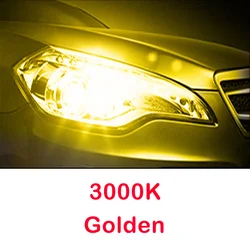 High - Performance Double Copper Tube LED Headlight Bulb, 30,000LM, 200W, Dual - Color 6000K/4300K, 12V/24V Compatibility - H8 H9 H11 (3000K Golden)