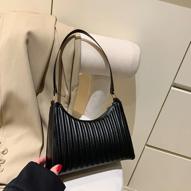 

2023 Fashion Women Shoulder Bag PU Leather Small Shoulder Underarm Bag Ladies Vintage Exquisite Color Zipper Mini Purse Handbag