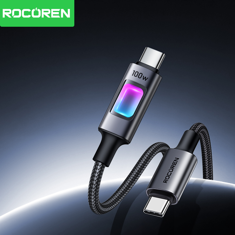 Rocoren usb type c cable PD 100W usb c to c fast charging data cord type-c quick charging for MacBook iPad iPhone Samsung Xiaomi