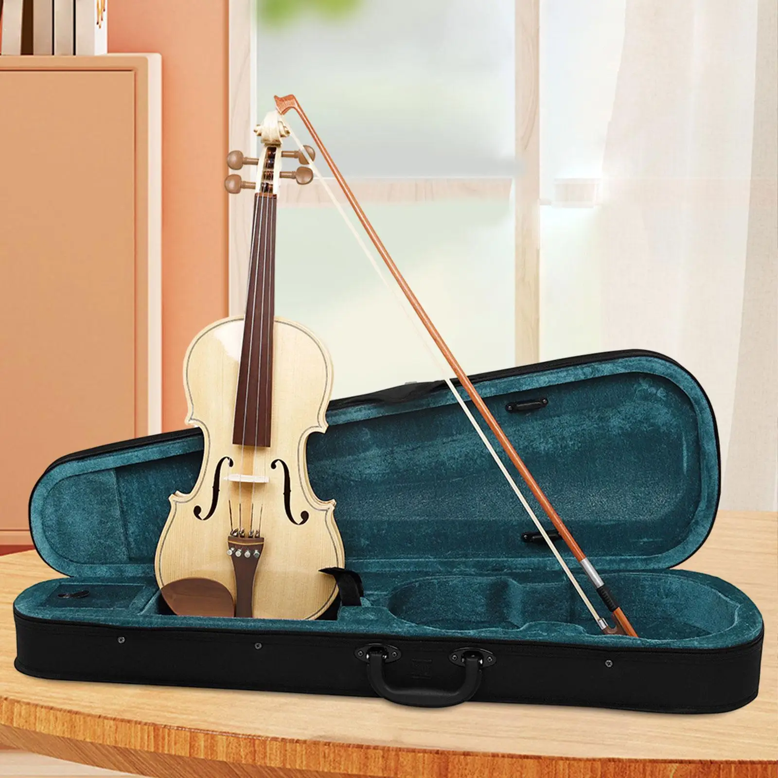 4/4 Violin Wood Fiddle Portable with Violin Bow,Beginner Kits for Beginners Students Beginner Adults Kids Play