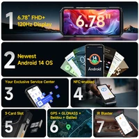【NEW 2024】 Ulefone Armor 27T 4G 10600mAh Rugged Phone Android 14 Smartphone 24GB +256GB  6.78"FHD+ 120Hz Night Vision Camera 2