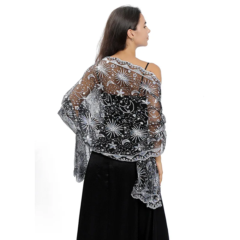 Evening Wrap Silver Shoulder Wrap Women's Shawls And Wraps For