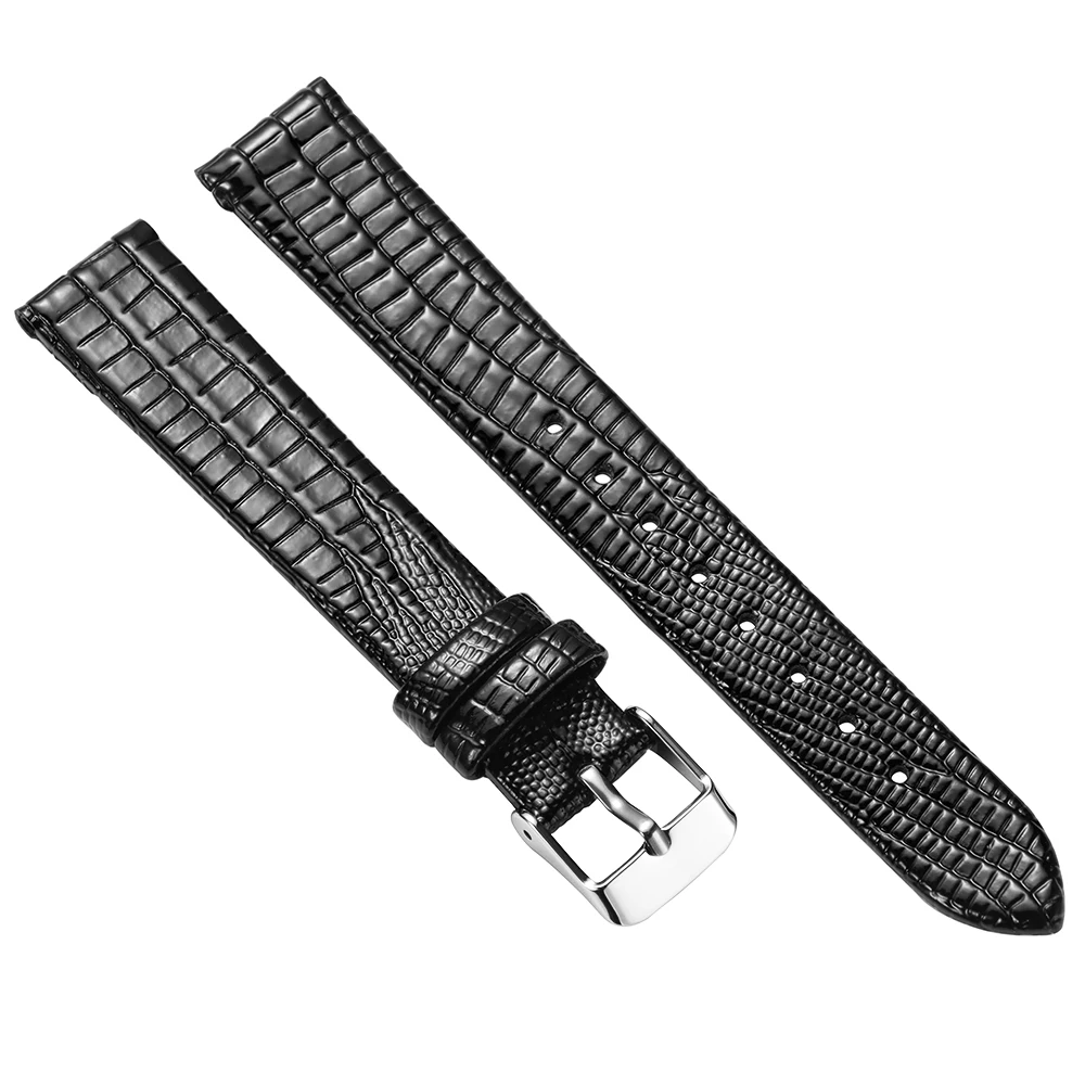 Elegant Universal Leather Watch Strap - Soft Wrist Band with Steel Buckle