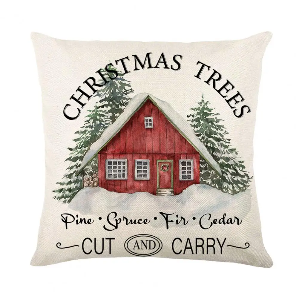 

Christmas Pillow Cover Attractive Throw Pillow Case Christmas-themed Pattern Throw Pillow Case