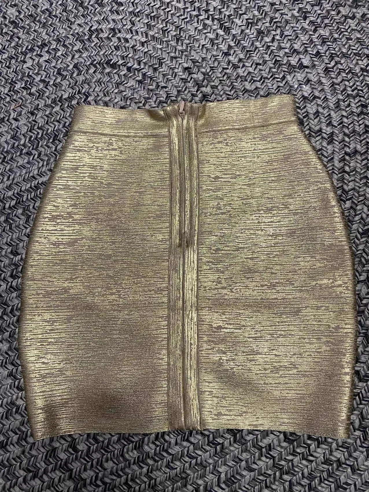 Top Quality Gold Silver Black Foil Color Women Sexy Bandage Bodycon Mini SKirt Nightclub Party Celebrate Wear Skirts