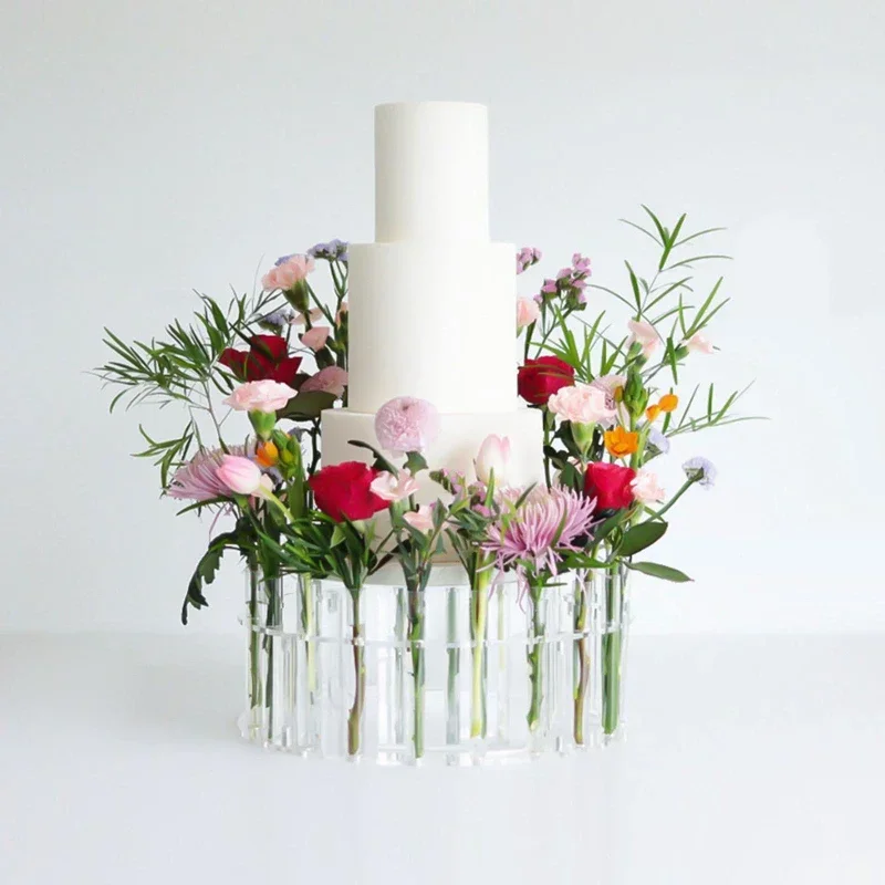 

Acrylic Cake Display Board Round Cake Stand 20cm Wedding Party DIY Flower Crown Decoration Dessert Trays Clear Cake Stand Tools