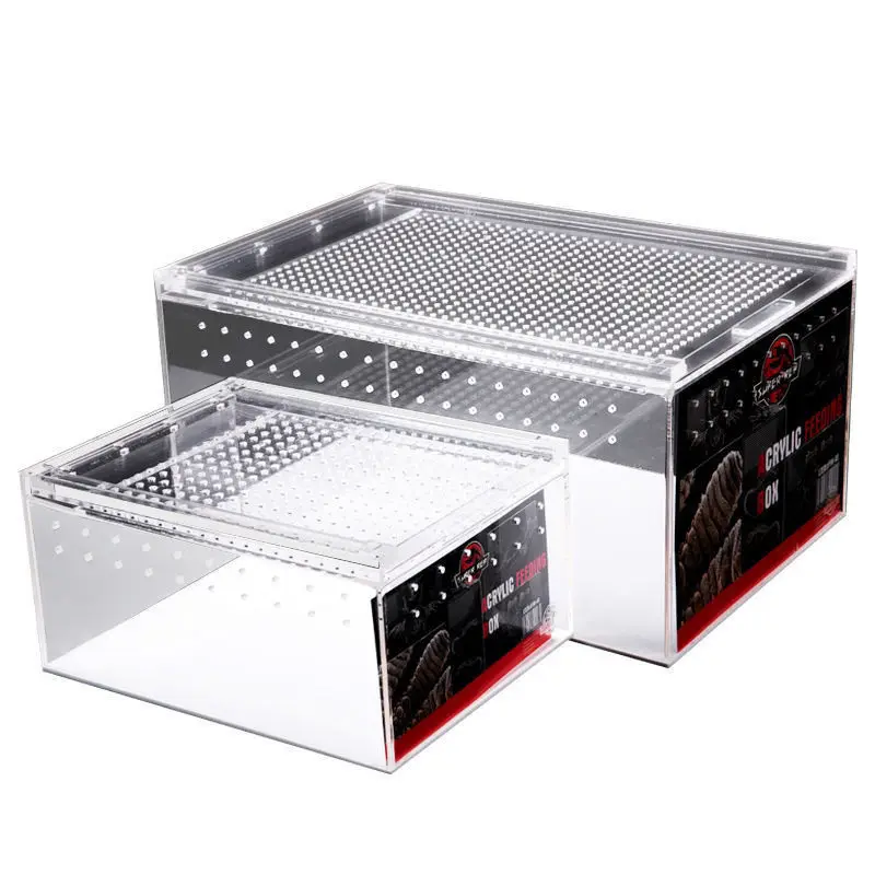 

Acrylic Feeding Box Direct Reptile Pet Box Spider Shougong Horned Frog Beetle Silkworm Baby Snake Crawling Pet Box Wholesale