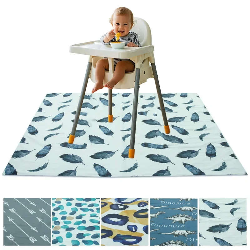 Children's Under High Chair Splash Pad Washable Waterproof Anti-Slip Floor Splash Baby High Dining Chair Picnic Baby Play Mat