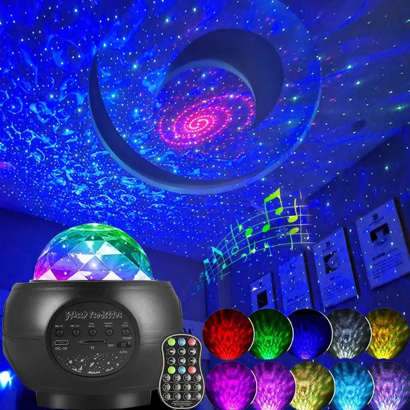 

Led RGB Starry Sky Stage Light USB Bluetooth Laser Disco Party DJ Lights 3 in 1 Sky Nebula Moving Waves Galaxy Laser Projection