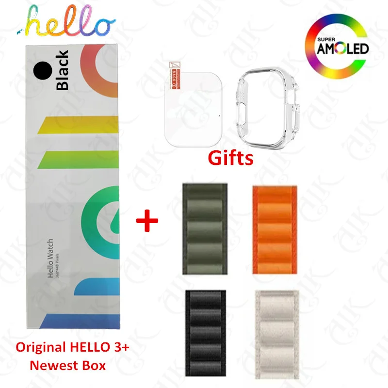 Hello Watch 3 Plus Ʈ Ʈġ, AMOLED, 1GB ROM, NFC ħ,  ȭ,  Ʈ ġ, IOS ȵ̵, 2024 