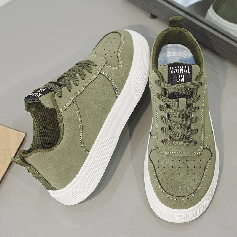 2025 Hot Sale Green Canvas Shoes Men Big Size 48 Harajuku style Men's Vulcanize Shoes Comfortable Cheap Skateboard Shoes For Men 2
