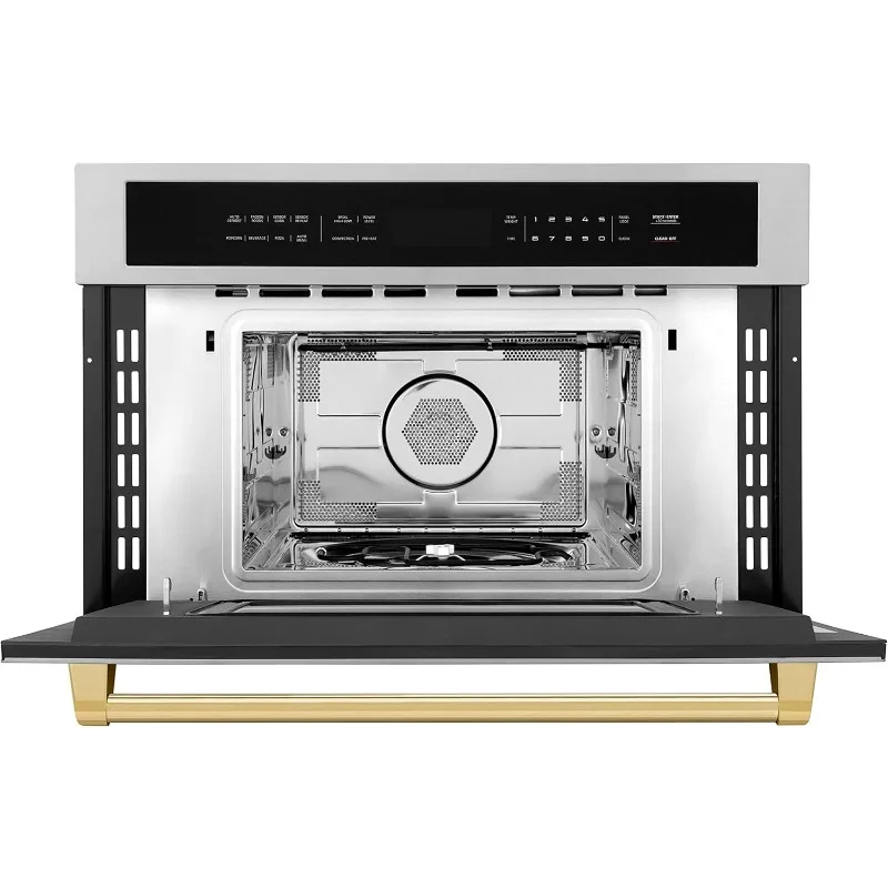 ZLINE Autograph Edition 30” 1.6 cu ft. Built-in Convection Microwave Oven in Stainless Steel and Gold Accents 2