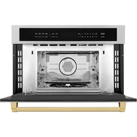 ZLINE Autograph Edition 30” 1.6 cu ft. Built-in Convection Microwave Oven in Stainless Steel and Gold Accents 2