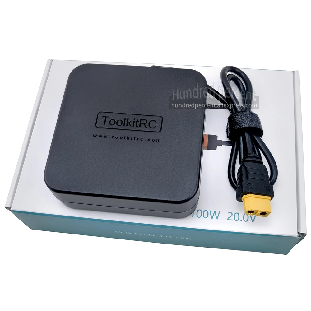 업데이트된 ToolkitRC ADP100 20V 5A 100W 전원 어댑터 충전기 XT60 (M6D, M7, M6DAC V2, M8P, M4P, ISDT Q8, Q6, GT Power, Hota, HTRC, 