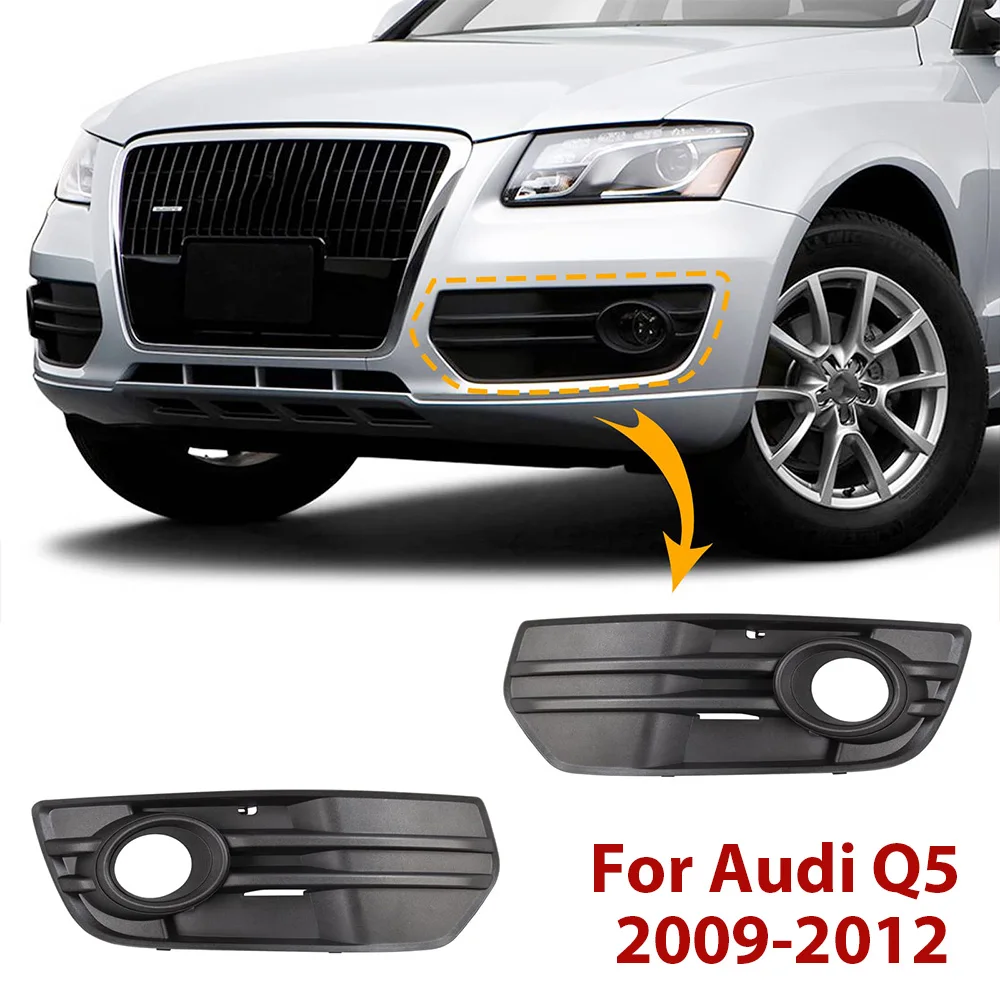 

Car Bumper Fog Light Lamp Grille Cover for Audi Q5 2009-2012 Frame Lamp Shade Under Front Bumper Replacement Cover Trim