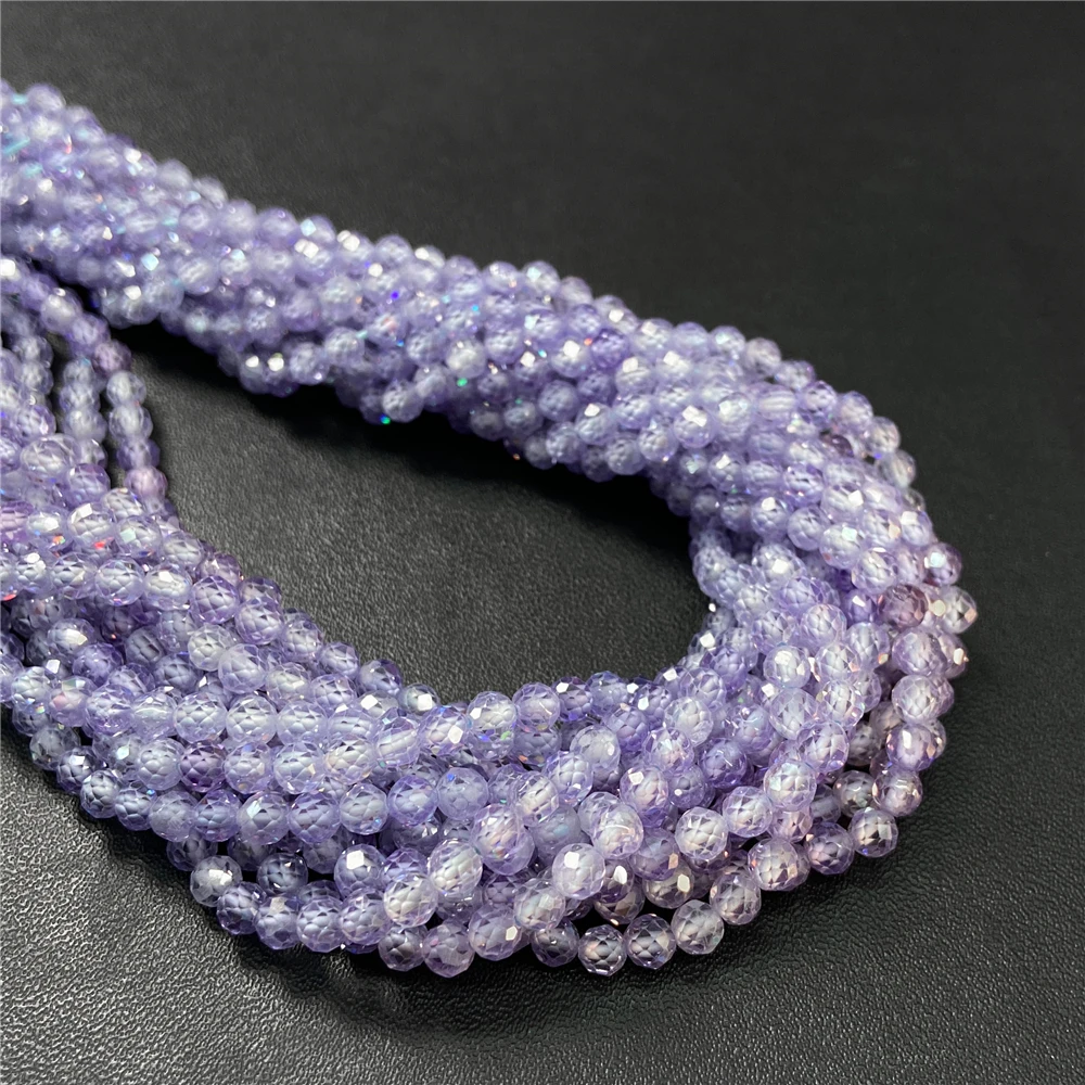 Multicolor Micro Faceted Natural Zircon Loose Beads 2mm 3mm