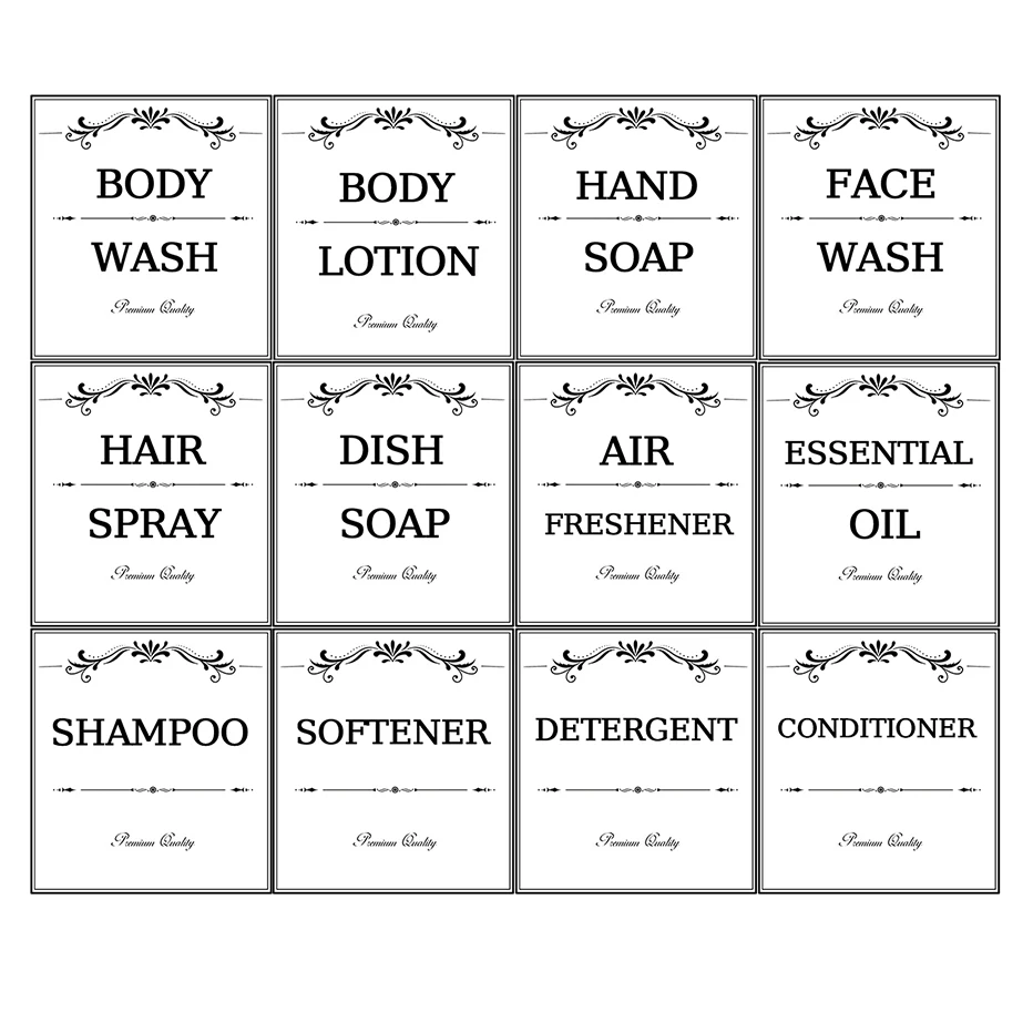 WaterproofSoapLabelsforPlasticGlassBottlesBathroomHandSoap