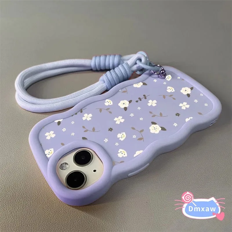 3D Wave Strap Cute Elegant Flower Soft Phone Case Cover