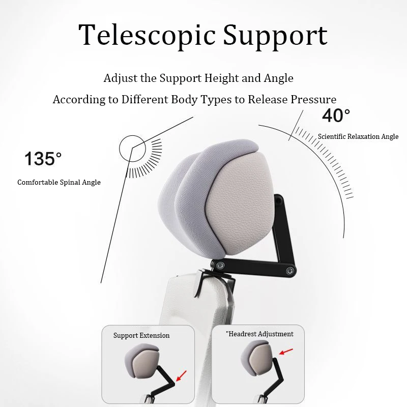 Memory Foam Headrest Attachment Office Chair Adjustable Height Angle Elastic Head Pillow Neck Support Rest Cushion
