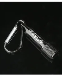 Compact LED Keychain Flashlight Pendant with Battery (Black)