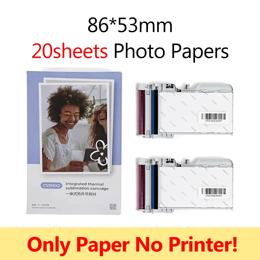 Портативний кольоровий фотопринтер Mini Pocket 300dpi Bluetooth for DIY Share Photo Picture Work Home CP2100 Machine 2x3 inch Papers