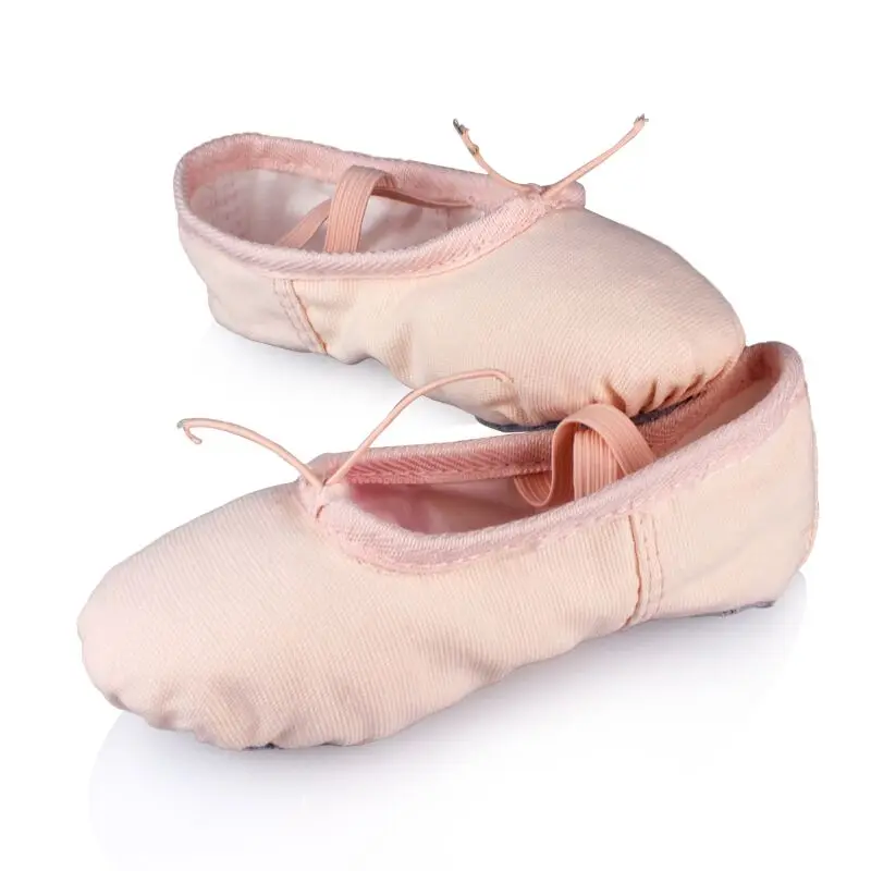 Chaussons de ballet professionnels en toile de coton pour enfants, chaussures de pratique de la danse, chaussures de gymnastique souples pour filles