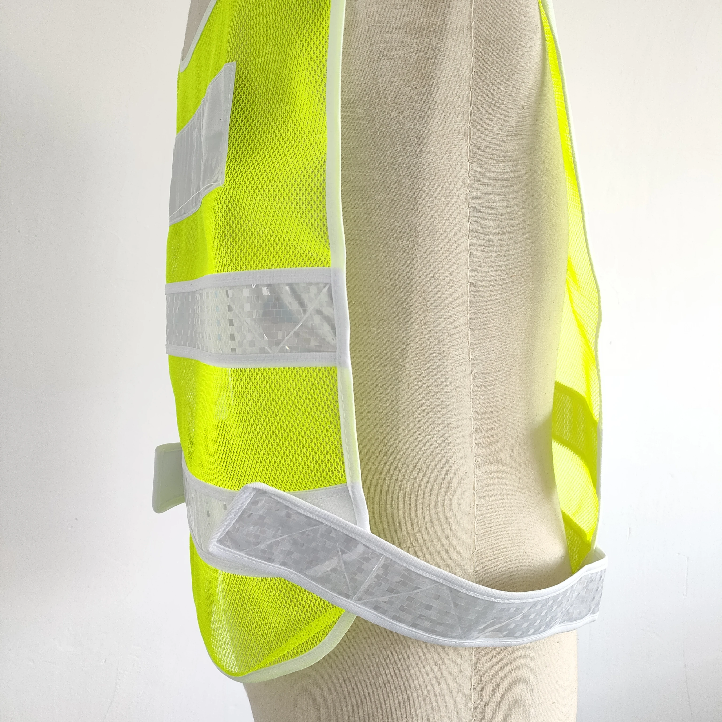 Mesh Reflective Warning Vest Safety Adjustable High Visibility Waistcoat Motorcycle Jacket Fluorescent Outdoor Clothinges