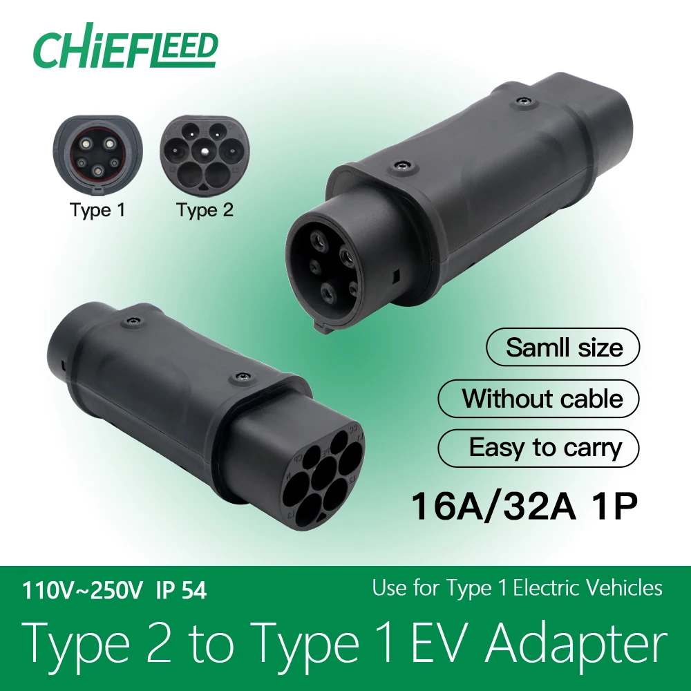 

Type 2 to Type 1 EV Charger Male to Female IEC 62196 To SAE J1772 EV Charger Converter Adapter 16A 32A for EVSE Charging