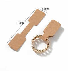 Rectangle Blank Jewelry Price Tags - Self Adhesive Barbell Sticker Cards for Display and Packaging (KT Square 1.6x10cm)