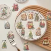 50 Pcs Cartoon Christmas Bottle Sticker Pack Waterproof Transparent PET Party Material Decoration Guitar Notebook 5