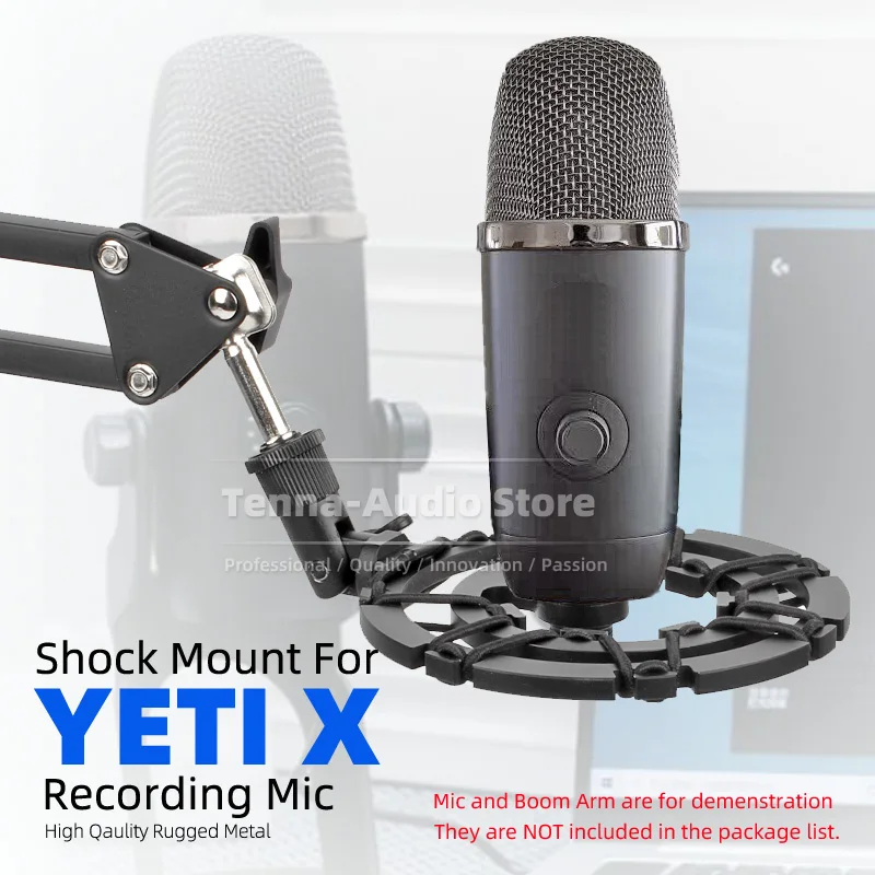 Blue Yeti - Soporte para micrófono con cubierta de espuma, soporte de brazo  de tijera de suspensión y filtro de parabrisas para micrófono, compatible