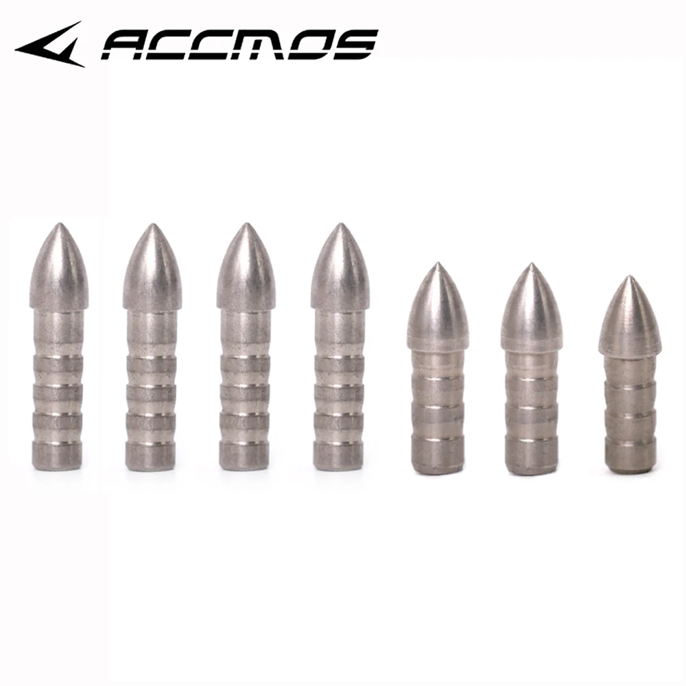 Archery Arrowhead 12pcs 75/80/100grain Insert Arrow Head Stainless steel Arrow Tips for ID 6.2 mm Shaft DIY Accessory archery arrowhead