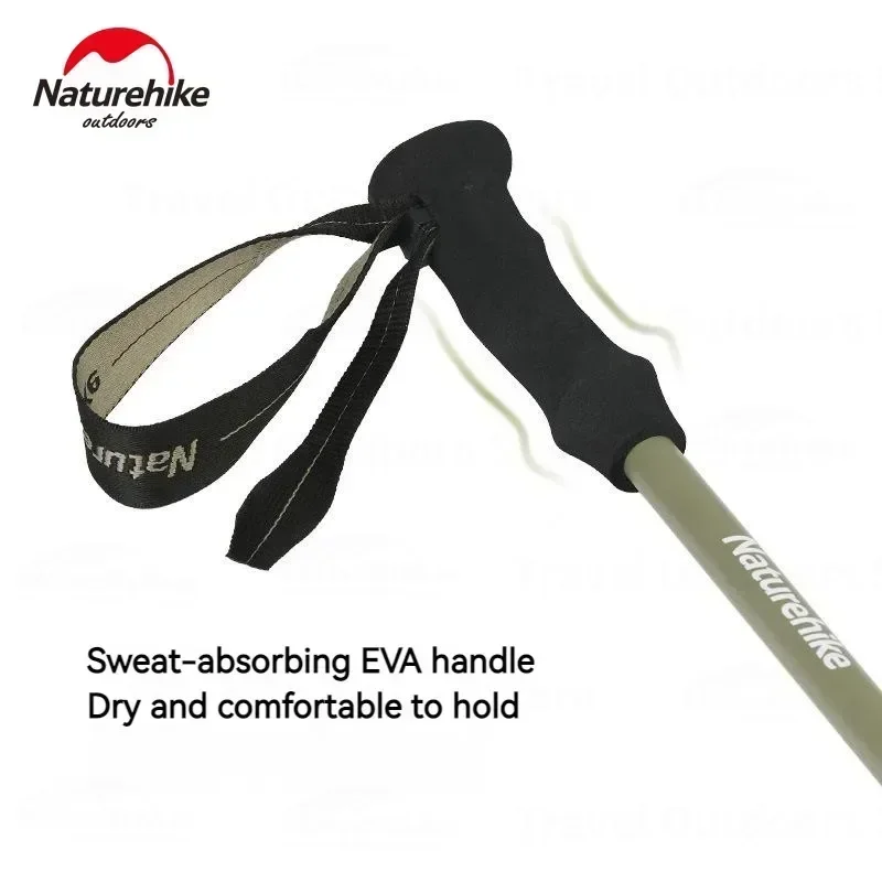 Naturehike Folding Walking Stick Carbon Trekking Pole for Men Women Kid 3-Section Telescopic Rod Length Adjustable Ultralight