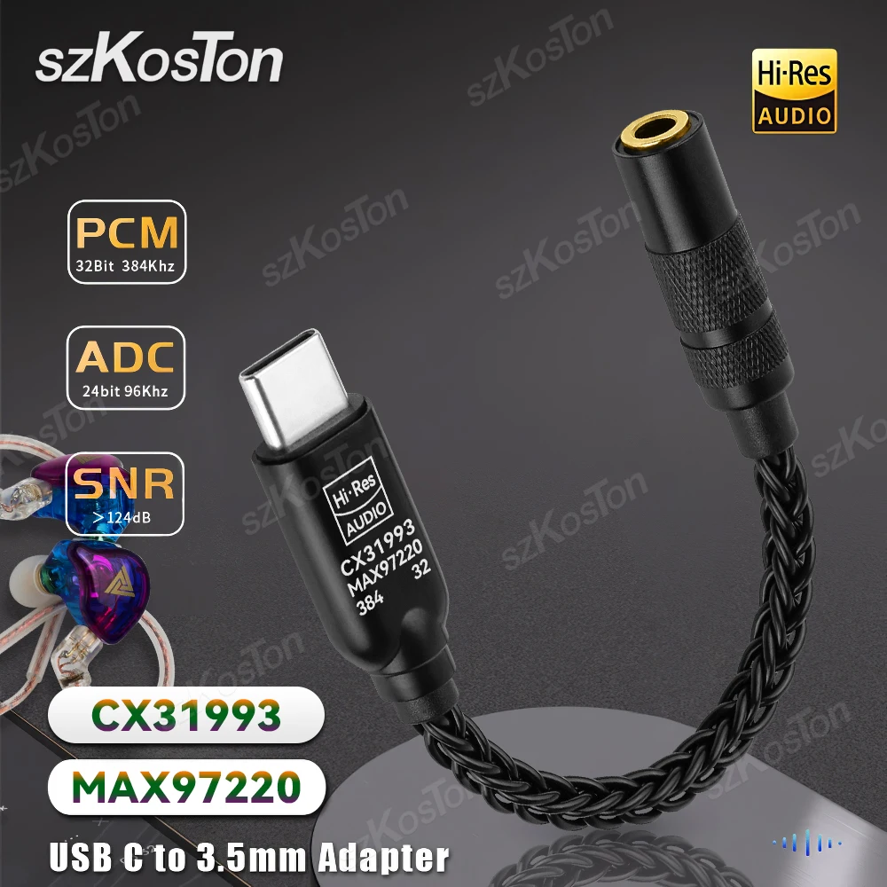 CX31993 MAX97220 Dual Chip Typ C auf 3,5 mm Kopfhörerverstärker DAC HiFi Audio Decoder IEM AMP Smartphone Adapter für Android – Detail 10