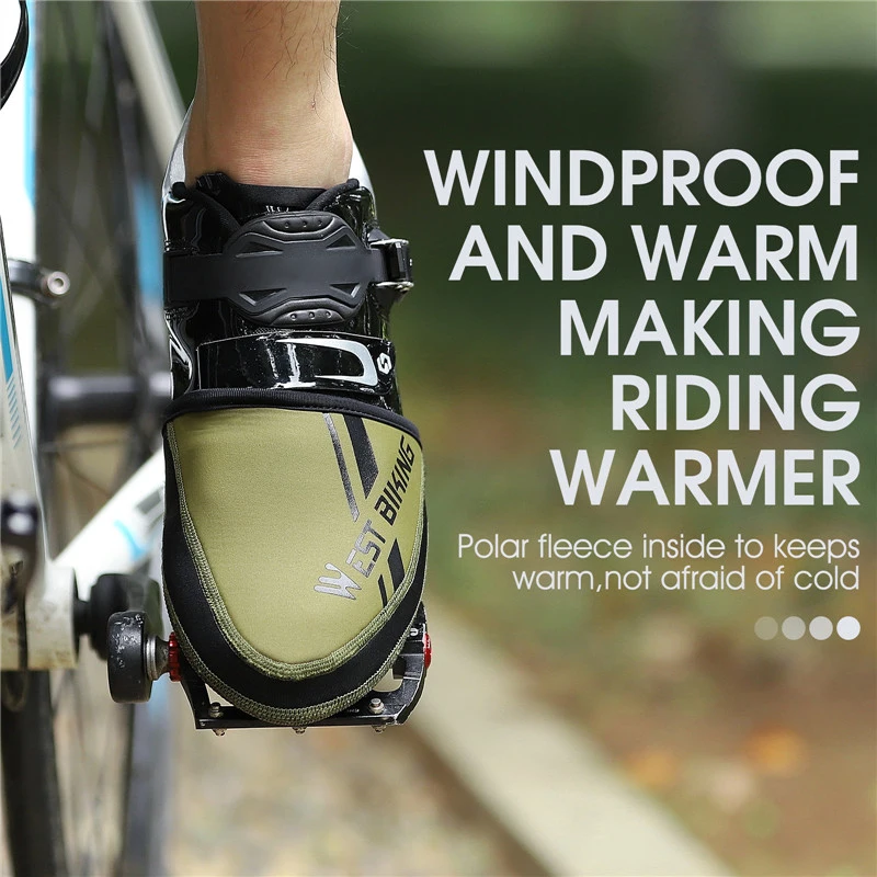 WEST BIKING Bicycle Half Shoe Cover Windproof Non-slip Cycling Boot Cover MTB Road Bike Waterproof Overshoes Bicycle Equipment bicycle shoe covers
