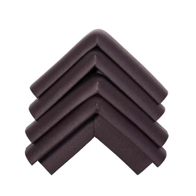 4Pcs Child Baby Safety Silicone Protector Table Corner Edge Protection Cover Children Anticollision Edge & Guards Coffee color